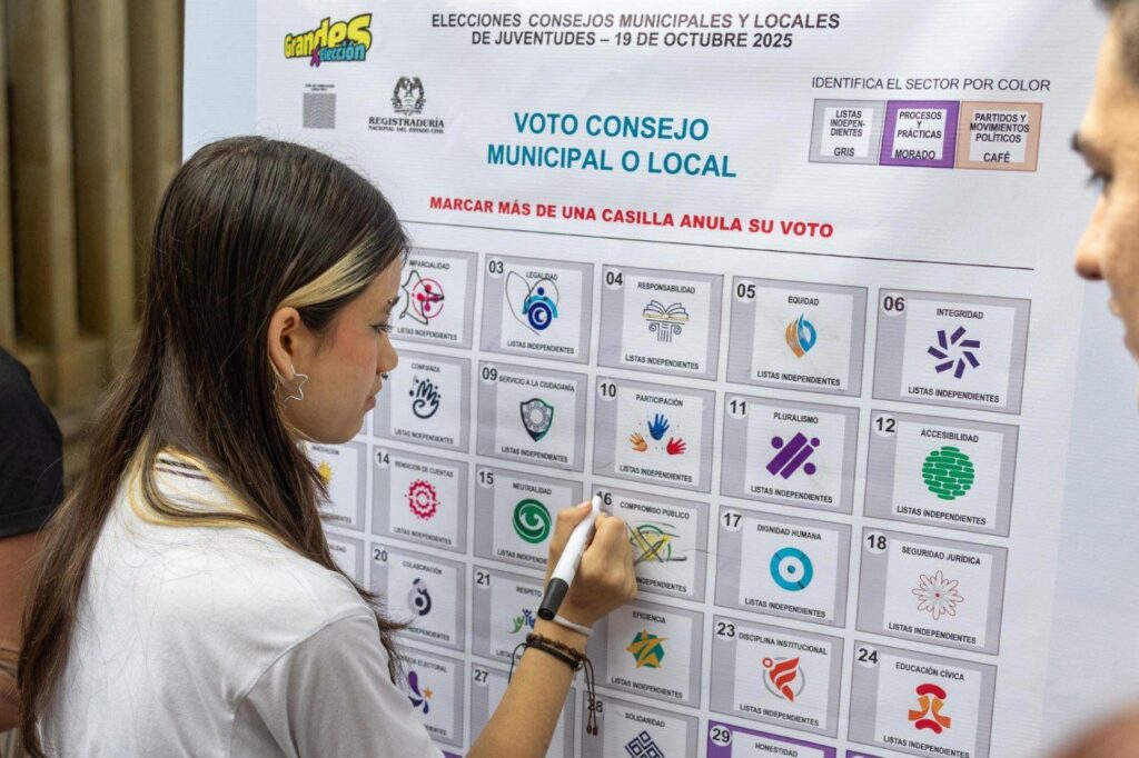 Es muy importante ser consciente de que se debe realizar una marcación solo dentro del recuadro de la lista elegida, y que, si marca más de una casilla, el voto será anulado. Foto: Registraduría Nacional del Estado Civil.