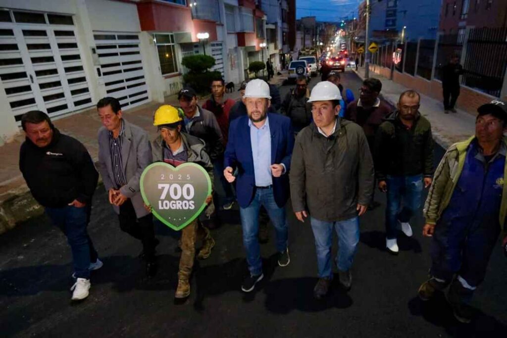 Rehabilitación de la carrera Séptima en Tunja. 2 de noviembre de 2025. Foto: Prensa Alcaldía de Tunja.